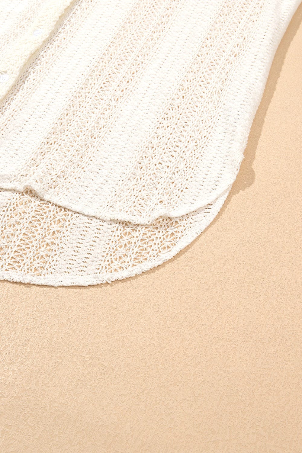 Lace Crochet Collared Neck Oversized Shirt The Nichole Collection