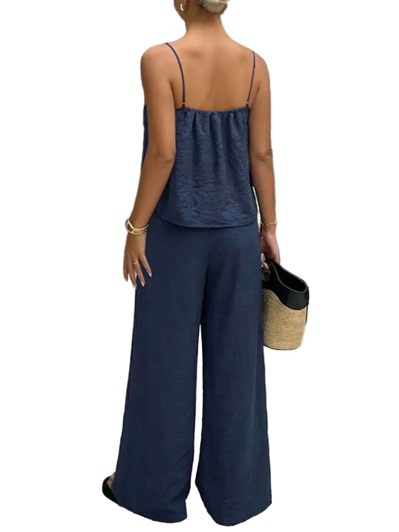 Lace Trim Cami and Wide-Leg Lounge Set | The Nichole Collection