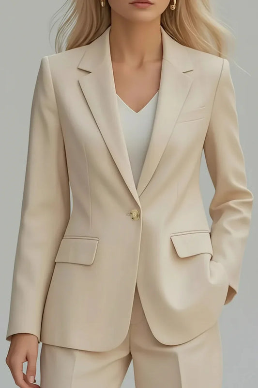 Lapel Collar One Button Blazer Apricot / S THE NICHOLE COLLECTION - Official Site