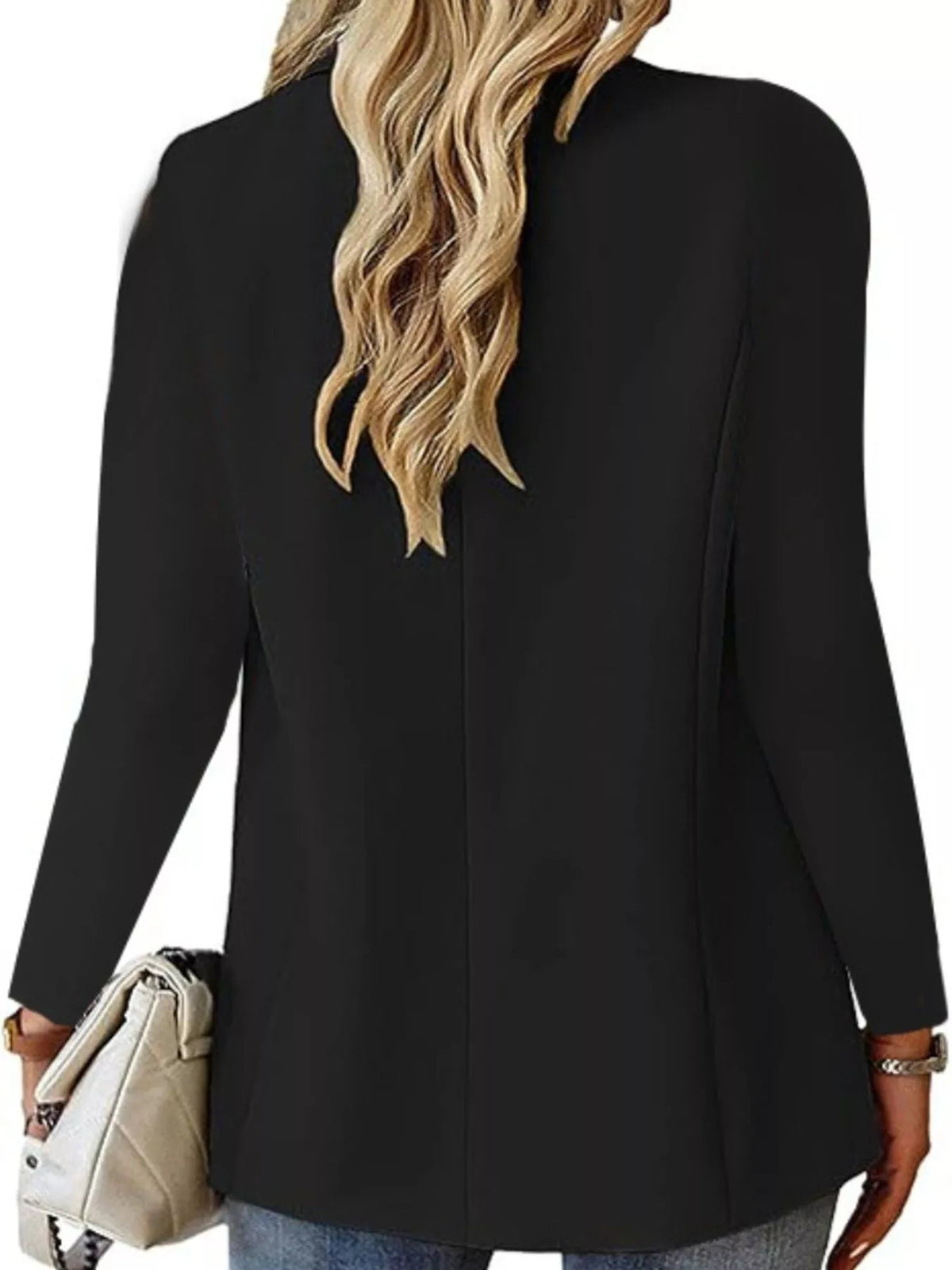 # 65 Women's Luxury Black Lapel Collar One Button Blazer - Last Call | The Nichole Collection