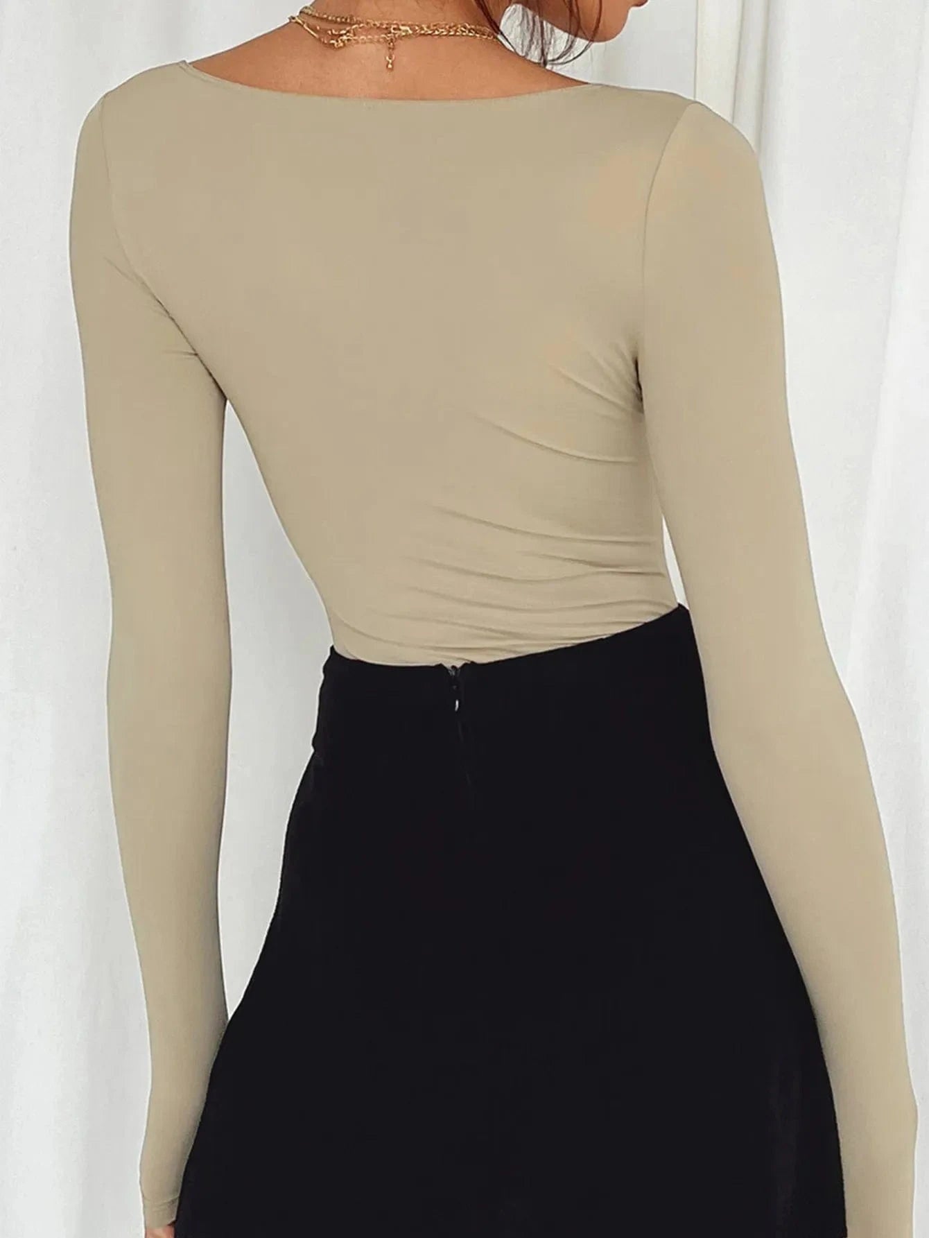 Long Sleeve Scoop Neck Fitted Shirt Long Sleeves The Nichole Collection