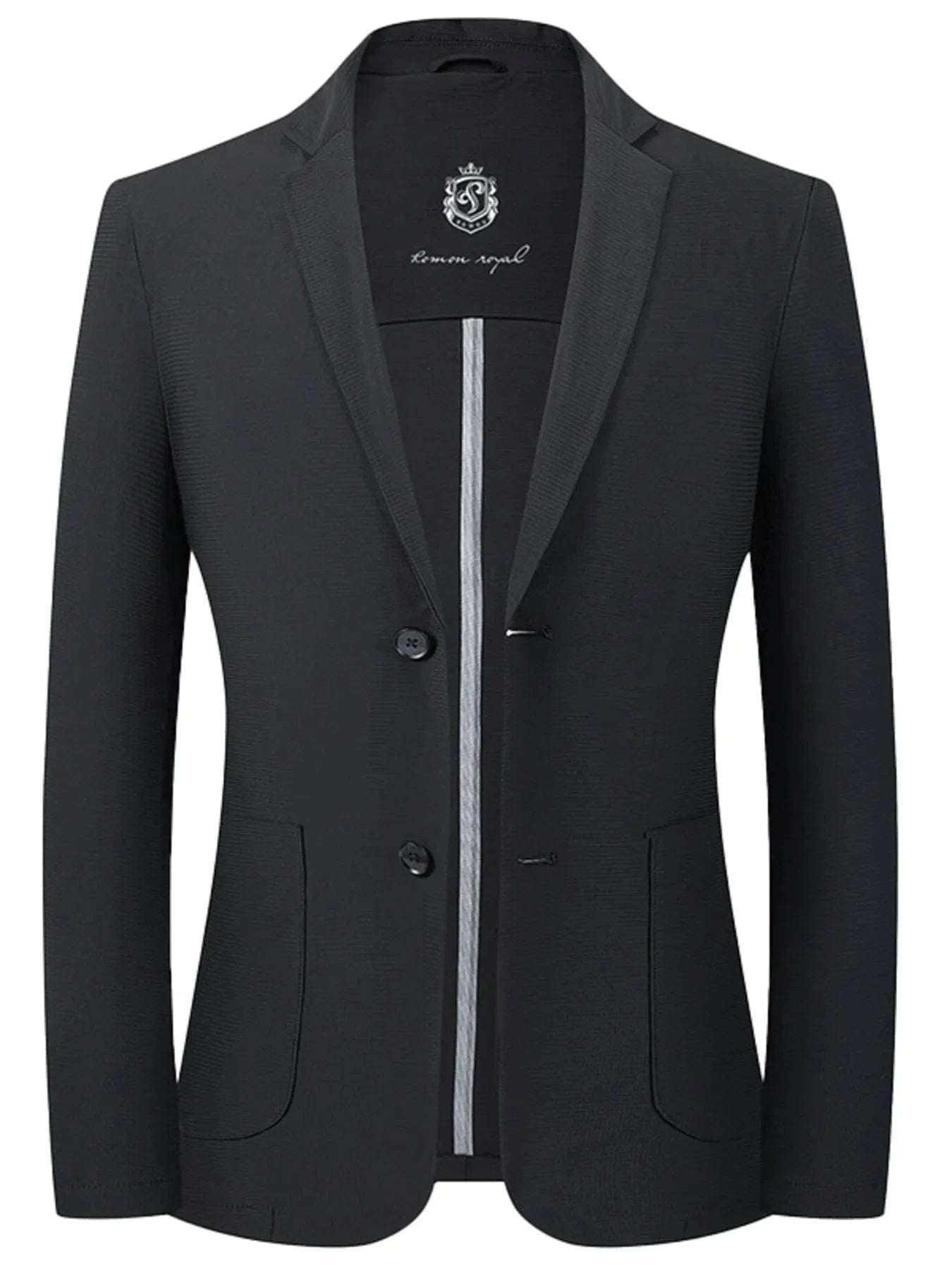 Men's Lapel Collar Long Sleeve Blazer Black / 170 The Nichole Collection