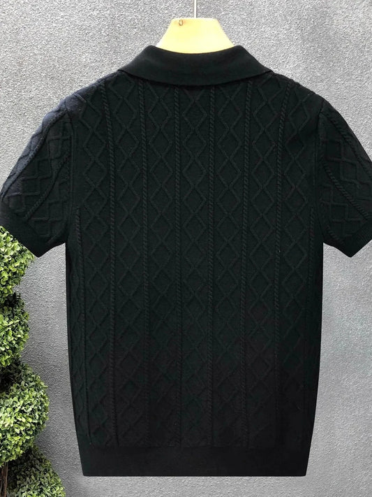 Men's Plus Size Basic style Collared Neck Knit Polo Men's Shirts The Nichole Collection - Official Site