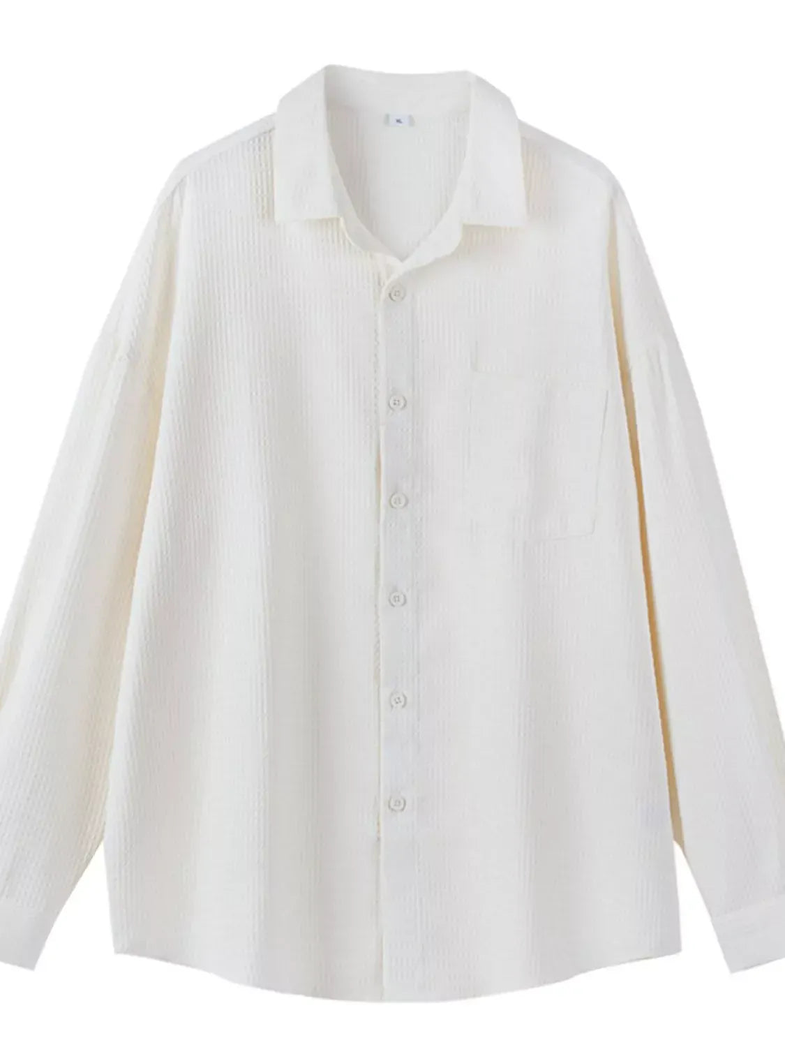 Men's Plus Size Button Up Casual Shirt White / M Trendsi