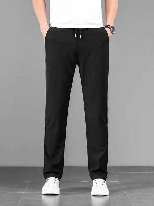 Men's Casual Drawstring Straight-Leg Pants | The Nichole Collection