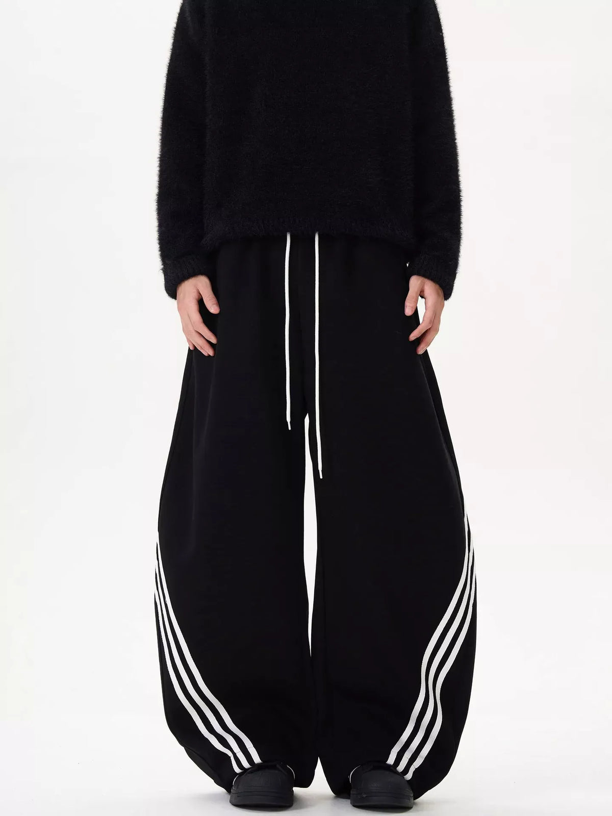 Men's Wide Leg Striped Track Pants | The Nichole Collection