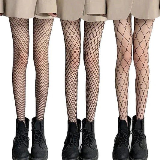 Nylon Fishnet Pantyhose with Floral Pattern Pantyhose Nylon