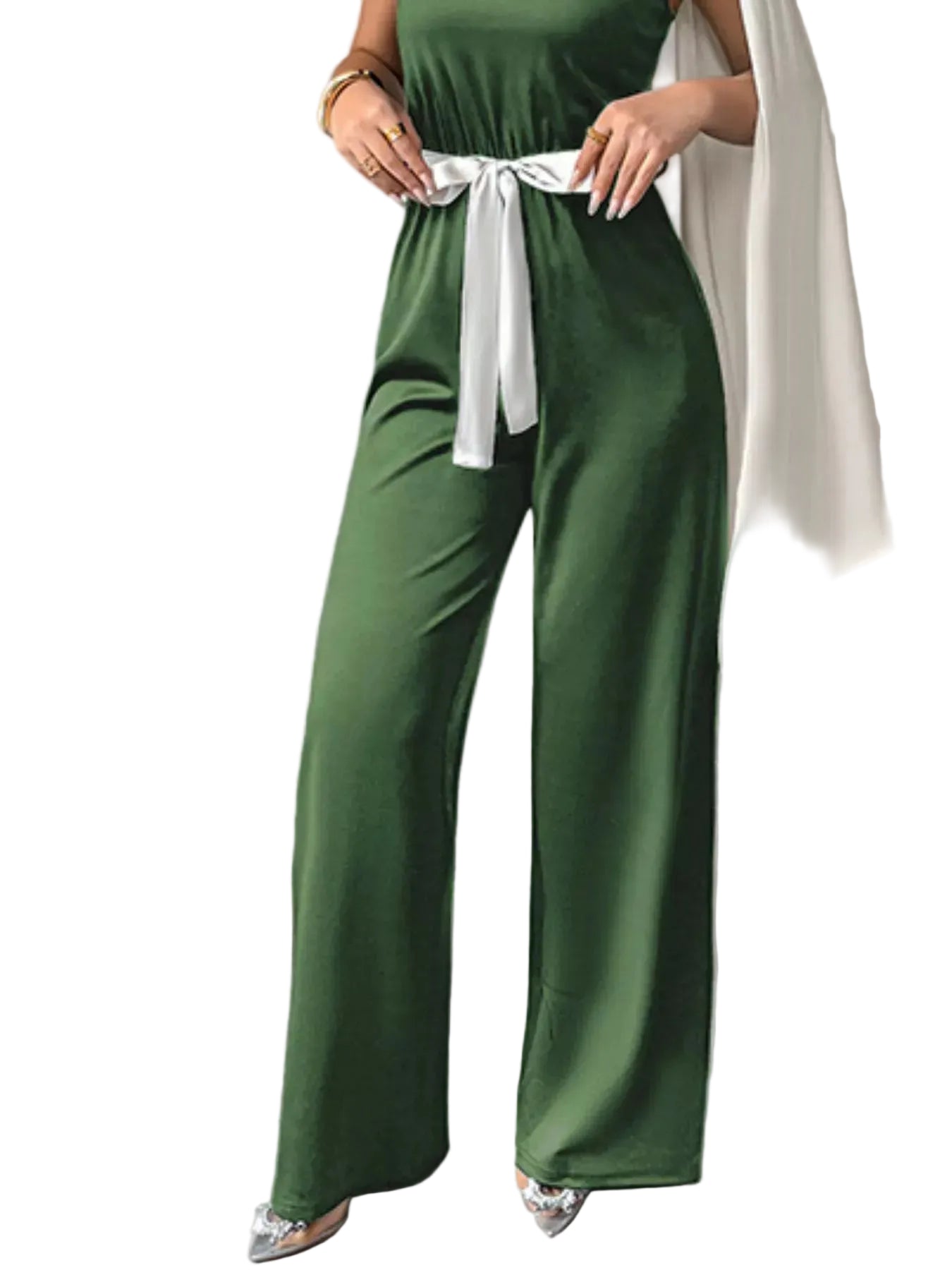 One-Shoulder Bowknot Wide Leg Jumpsuit | The Nichole Collection