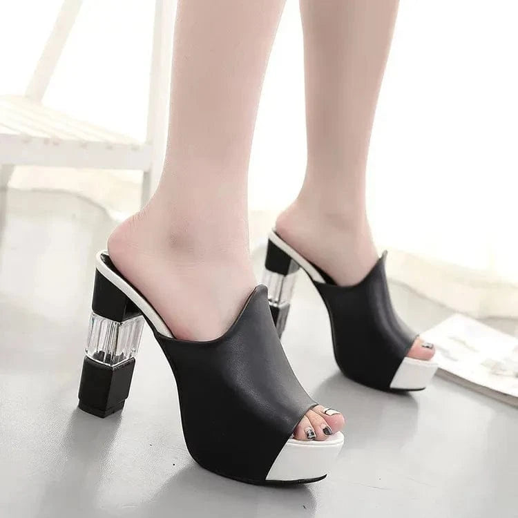 Open Toe Block Heels Sandals The Nichole Collection