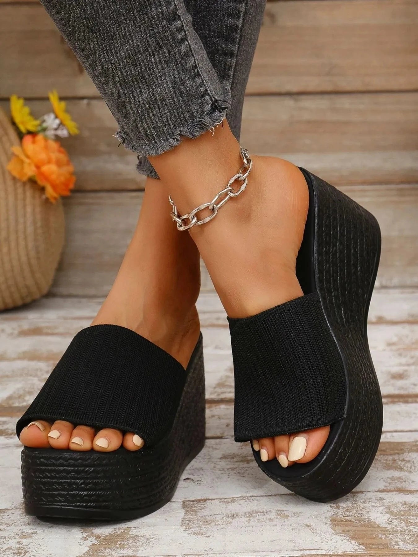 Open Toe Platform Wedge Sandals The Nichole Collection