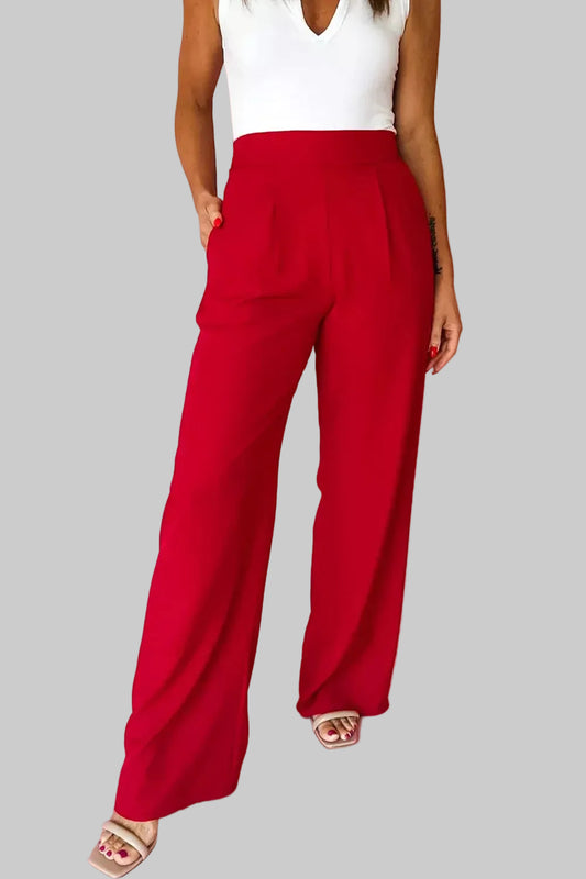 Relaxed Pleated Straight Leg Pants Dress Pants The Nichole Collection - Official Site