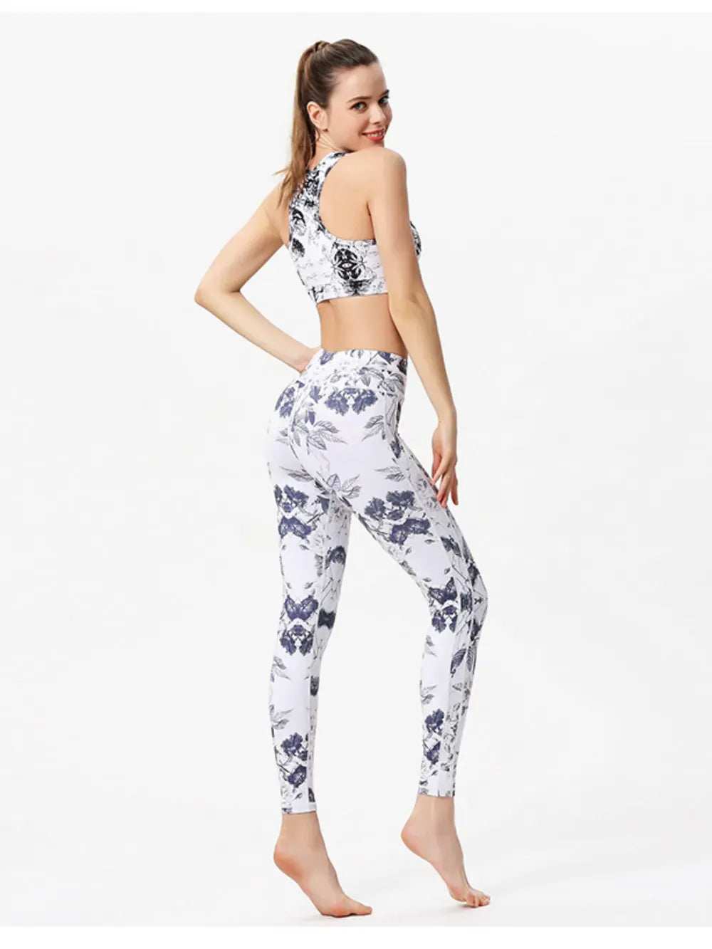 Printed Active High Waist Leggings The Nichole Collection