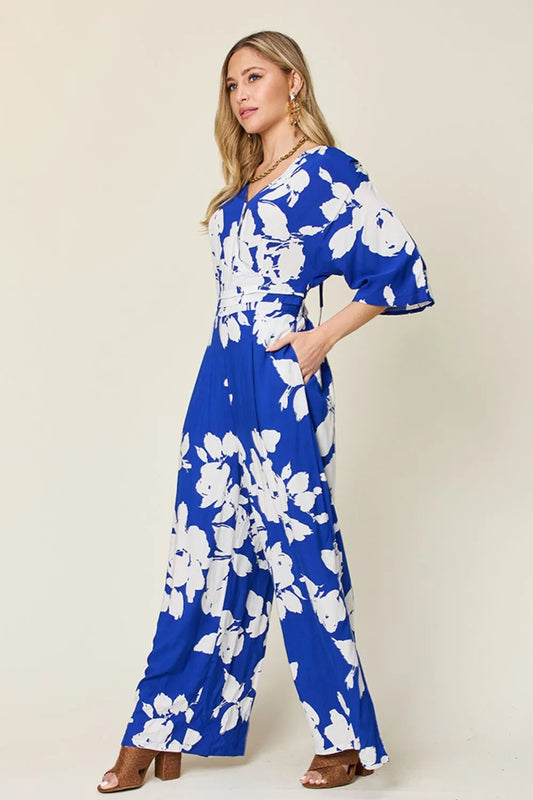 Printed Tie Back Wide Leg Jumpsuit The Nichole Collection - Official Site