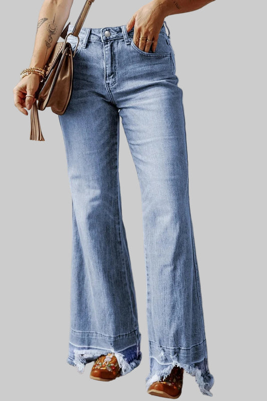 Raw Hem Bootcut Jeans with Pockets Medium / 6 The Nichole Collection