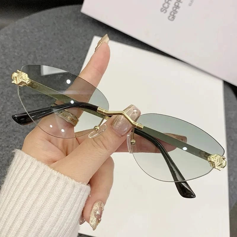 Rimless Cat Eye Sunglasses styleB / One Size The Nichole Collection