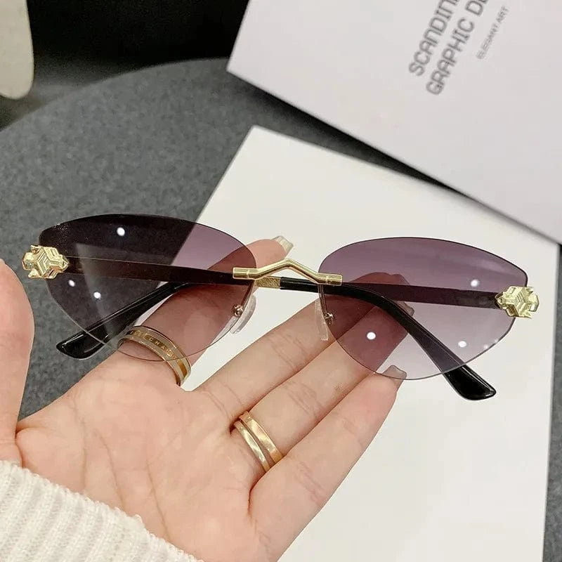 Rimless Cat Eye Sunglasses styleC / One Size The Nichole Collection