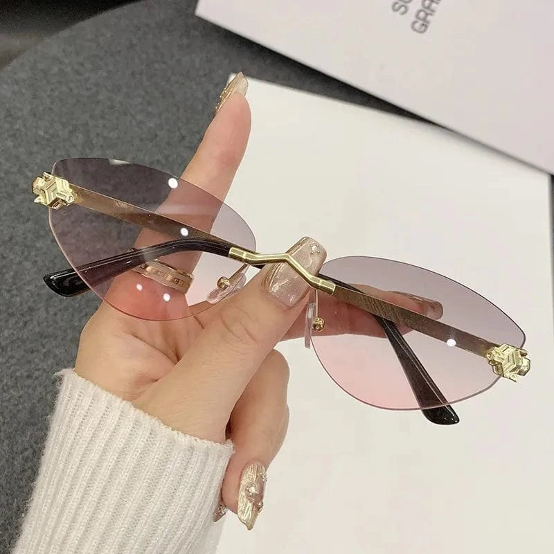 Rimless Cat Eye Sunglasses styleE / One Size The Nichole Collection
