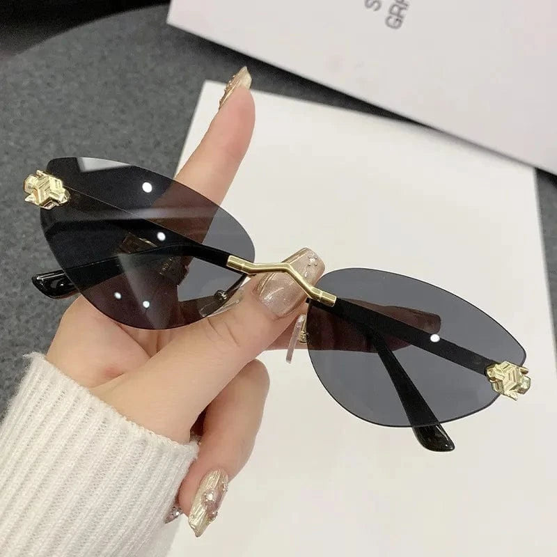Rimless Cat Eye Sunglasses styleA / One Size The Nichole Collection