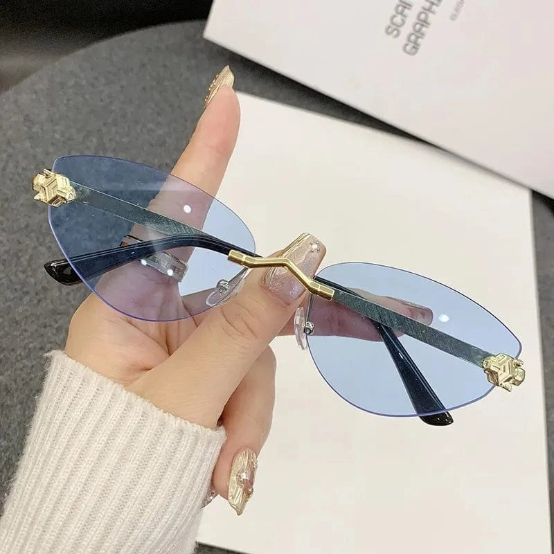 Rimless Cat Eye Sunglasses styleD / One Size The Nichole Collection