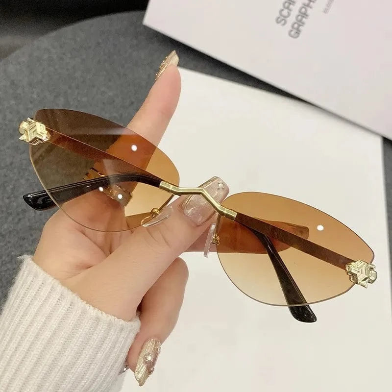 Rimless Cat Eye Sunglasses styleF / One Size The Nichole Collection