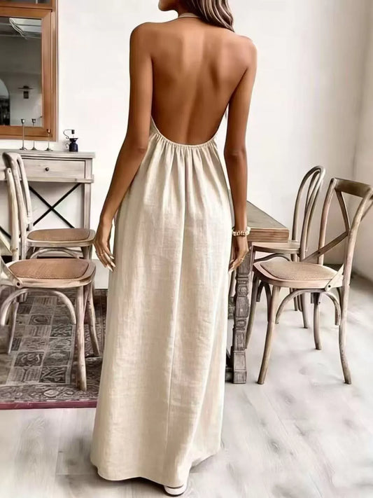 Ruched Halter Neck Maxi Dress The Nichole Collection - Official Site