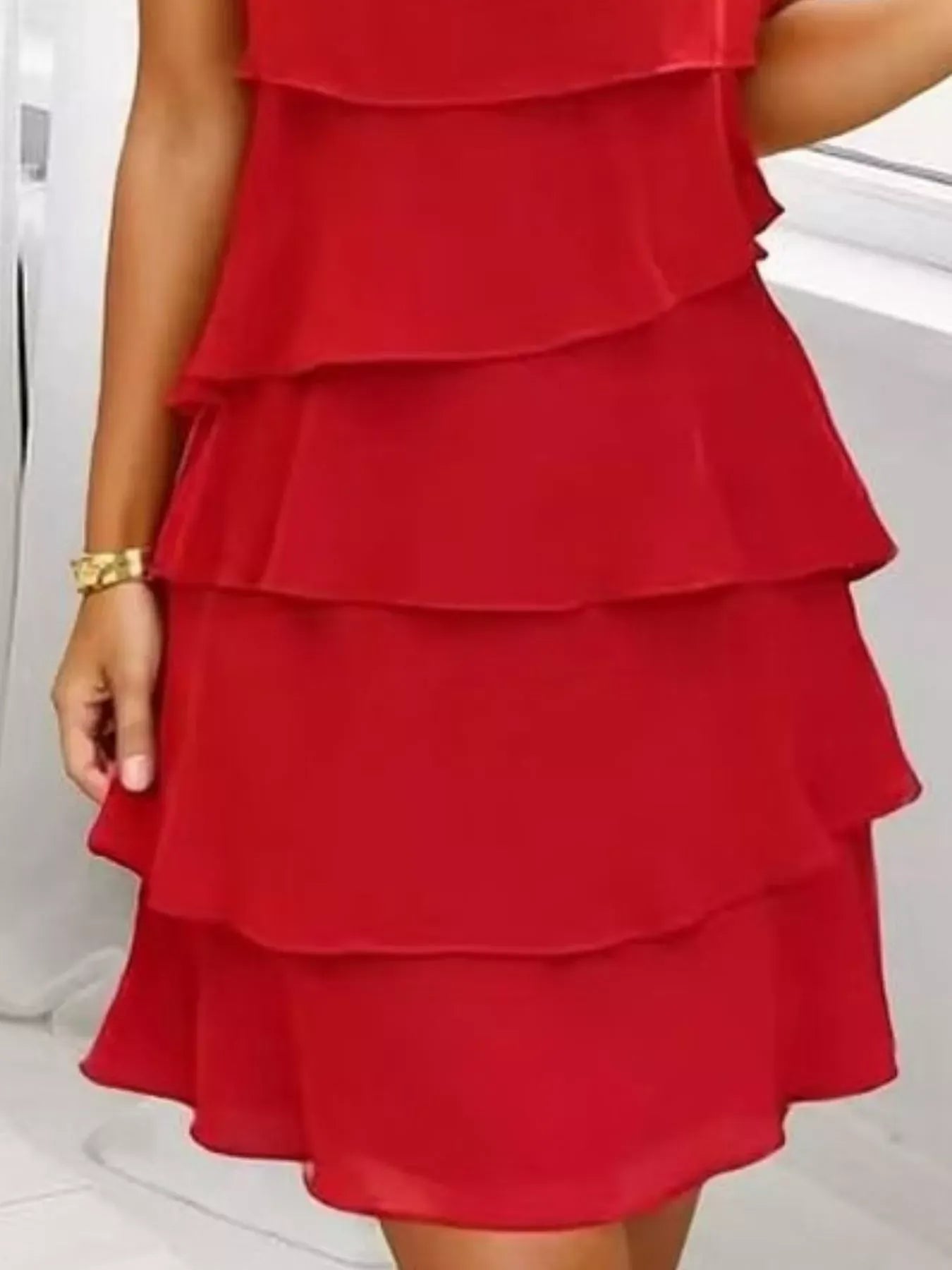 Ruffled Layered Petal Sleeve Dress The Nichole Collection - Official Site