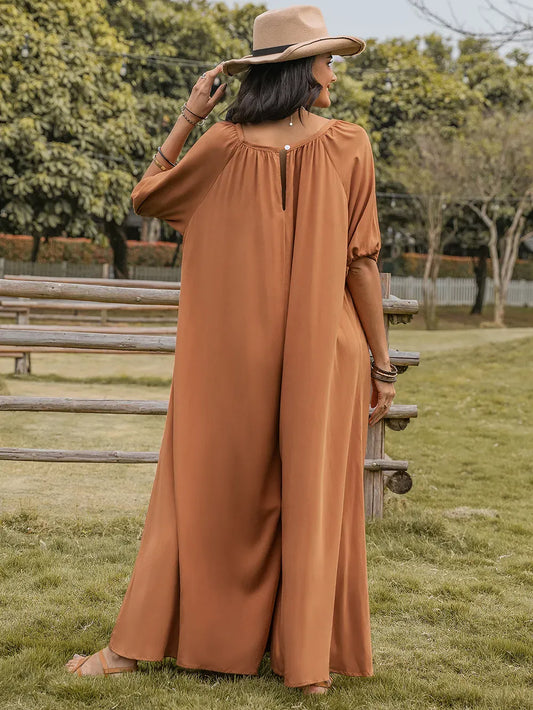 Scoop Neck Half Sleeve Wide Leg Jumpsuit | The Nichole Collection