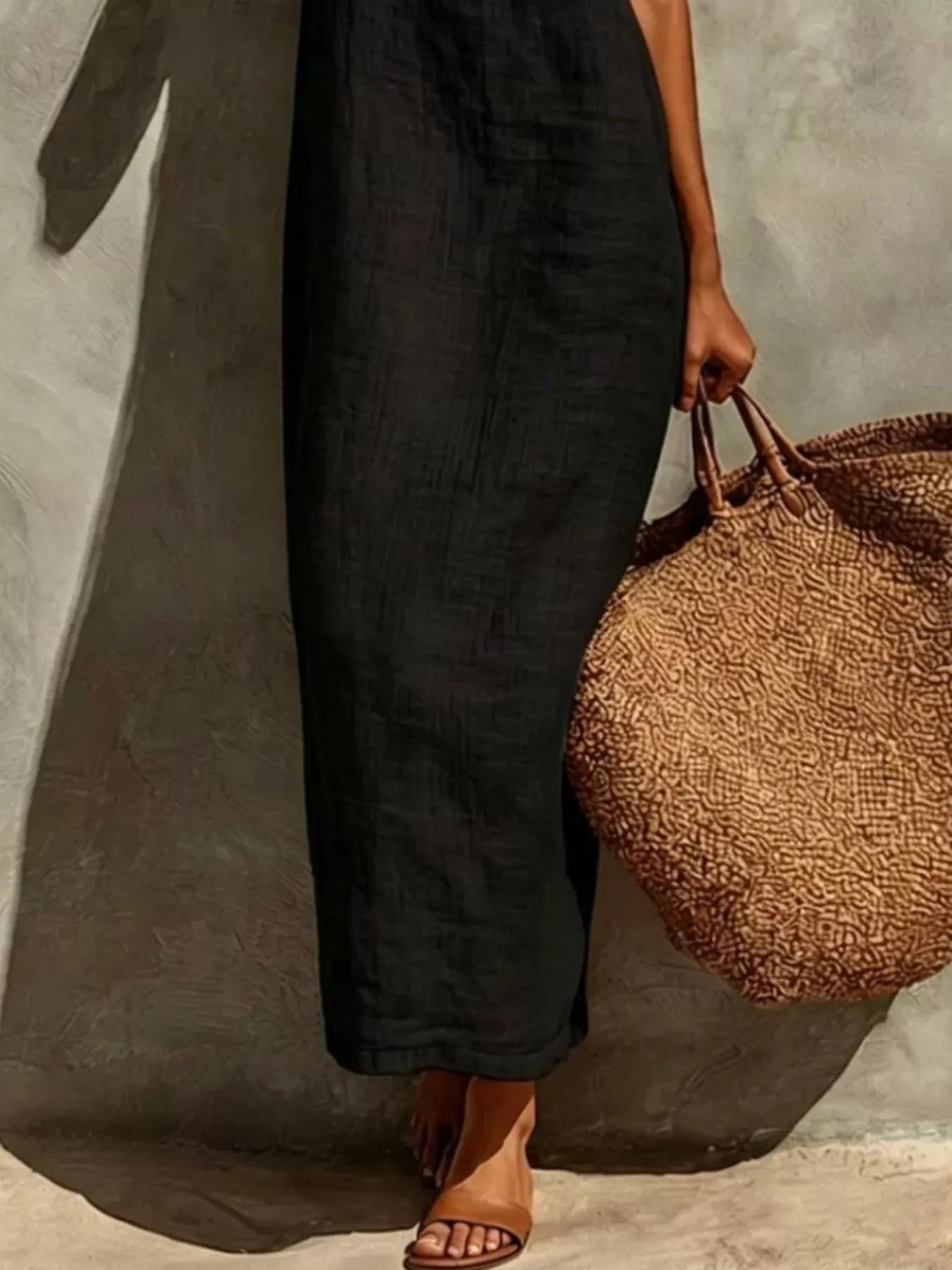 Sleeveless Linen Casual Maxi Dress The Nichole Collection