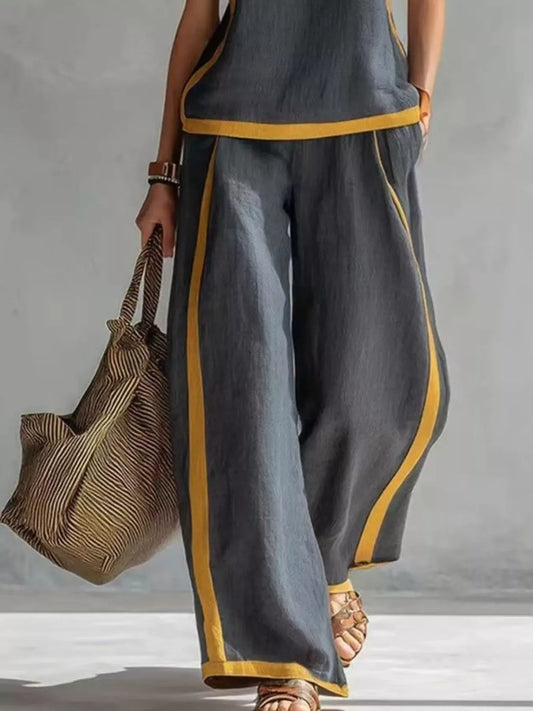 Sleeveless Tank Top & Wide-Leg Pants Set The Nichole Collection - Official Site