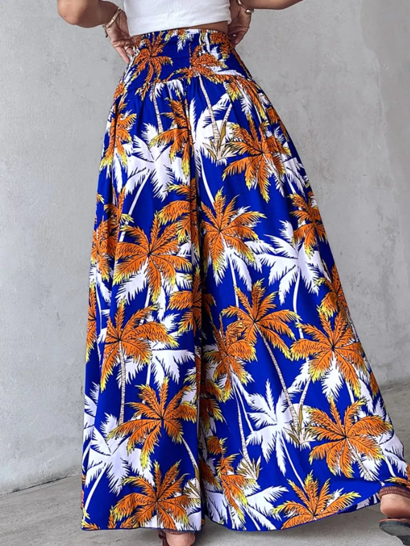 Smocked Waist Wide-Leg Pants with Pockets The Nichole Collection - Official Site