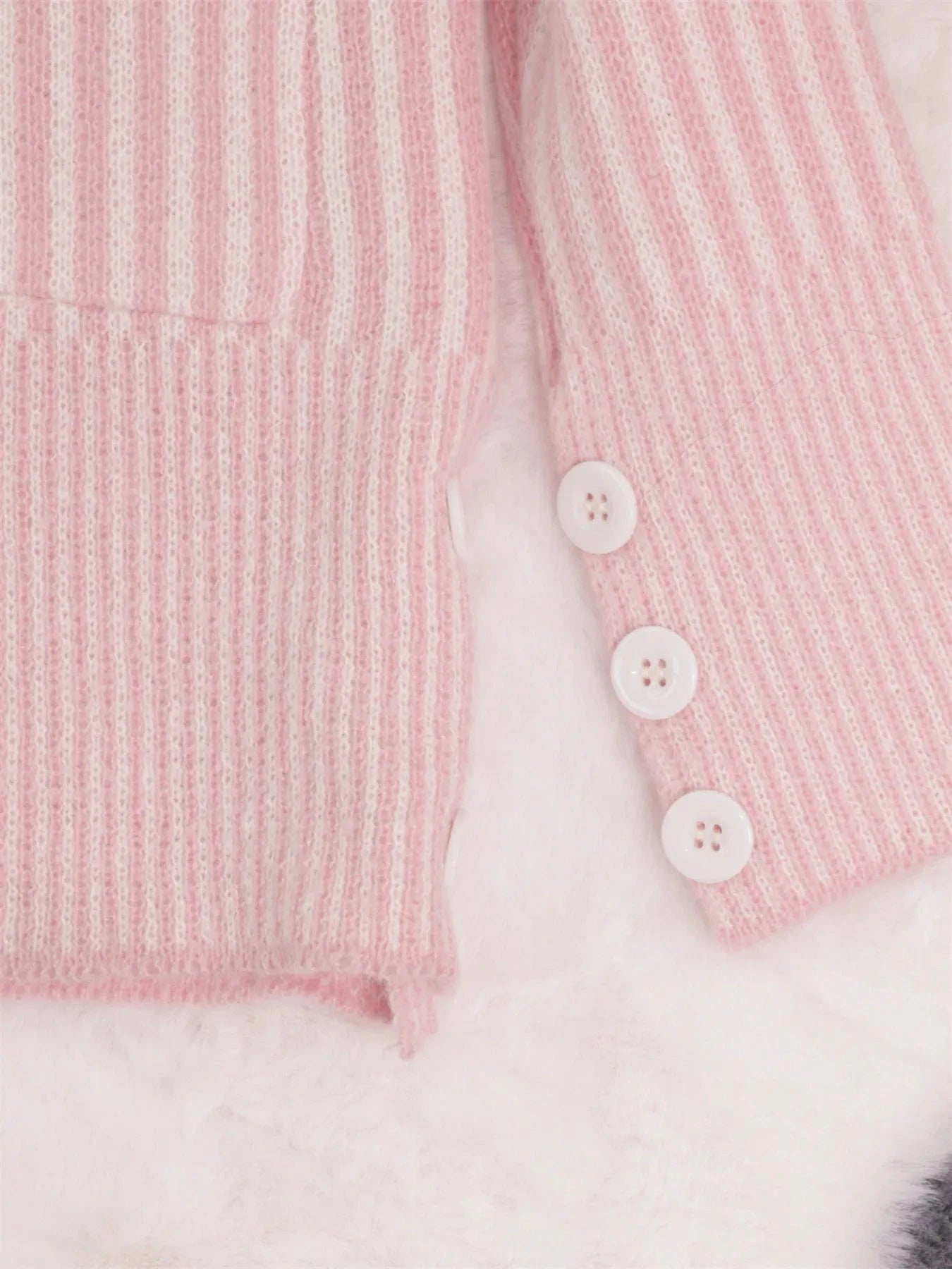 Striped Button-Front Cardigan with Contrast Trim Cardigan The Nichole Collection - Official Site