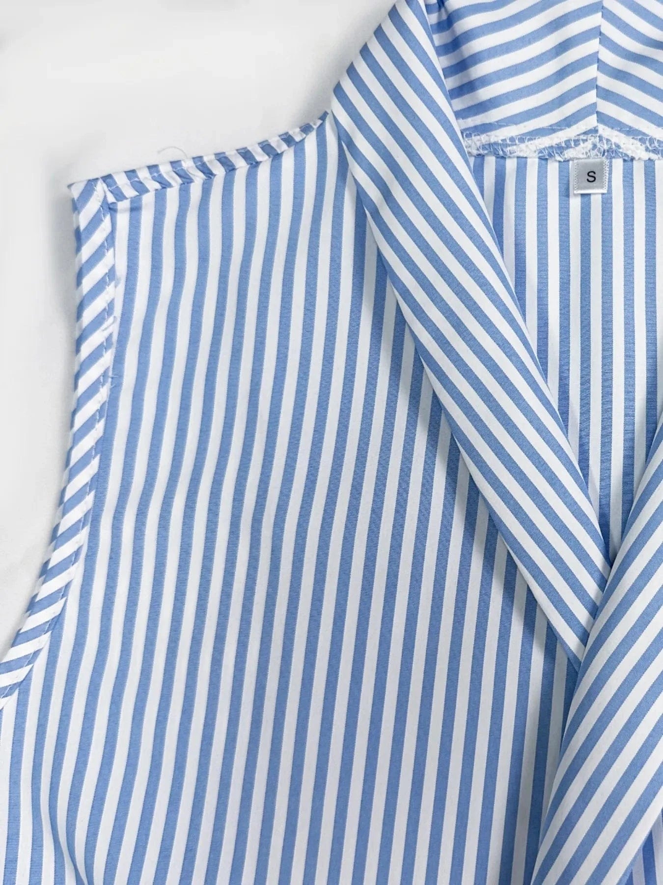 Striped Sleeveless Wrap Blouse The Nichole Collection