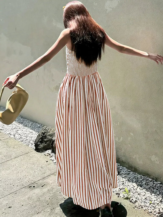 Striped Spaghetti Strap Casual Maxi Dress The Nichole Collection - Official Site