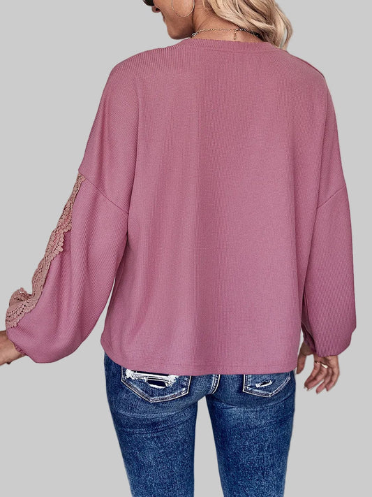 Sweetheart Lace Detail V-Neck Top The Nichole Collection - Official Site