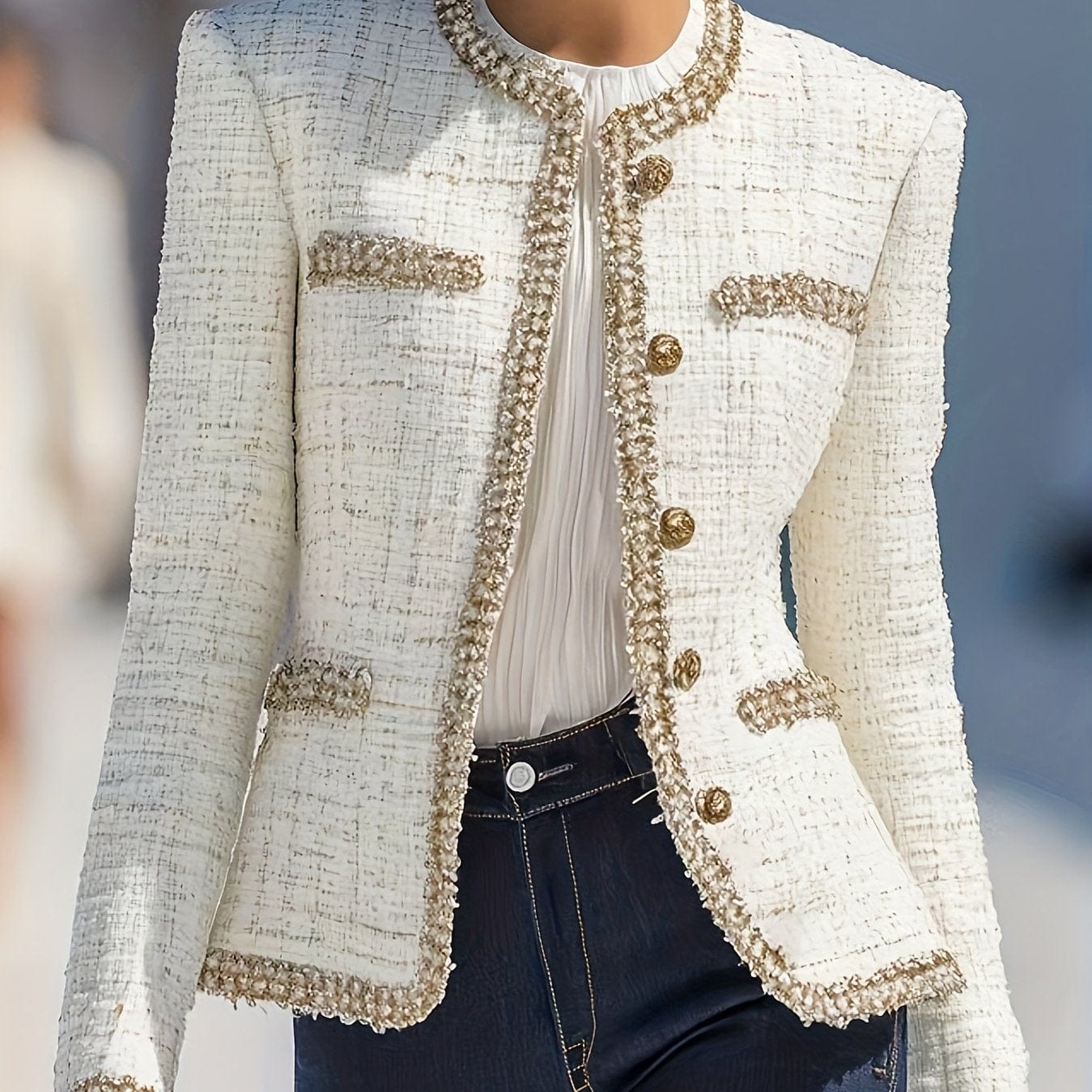 The Gilded Elegance Tweed Blazer Blazers The Nichole Collection - Official Site