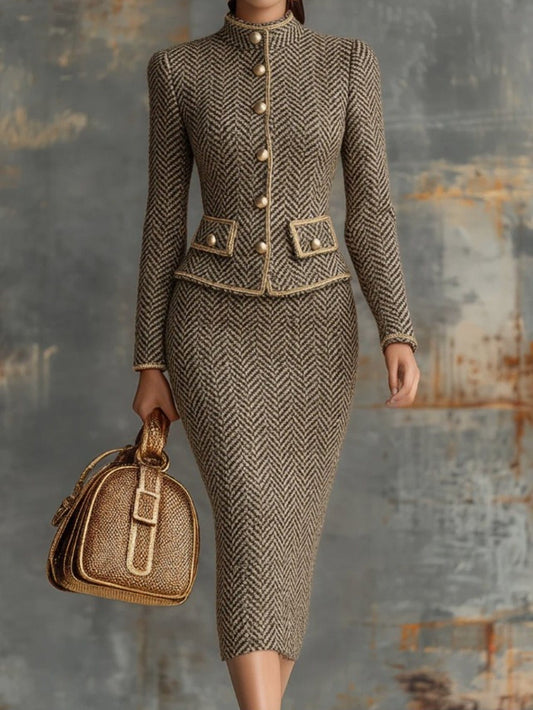 The Herringbone Elegance 2-Piece Suit Set Suits The Nichole Collection - Official Site