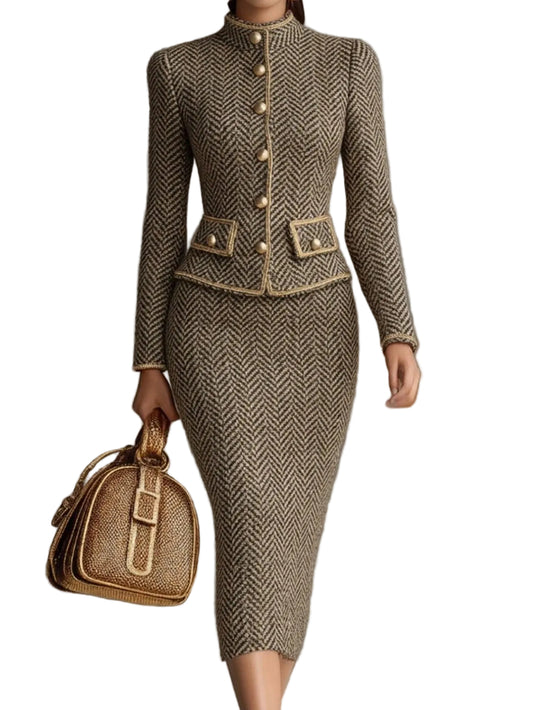 The Herringbone Elegance 2-Piece Suit Set Suits The Nichole Collection - Official Site