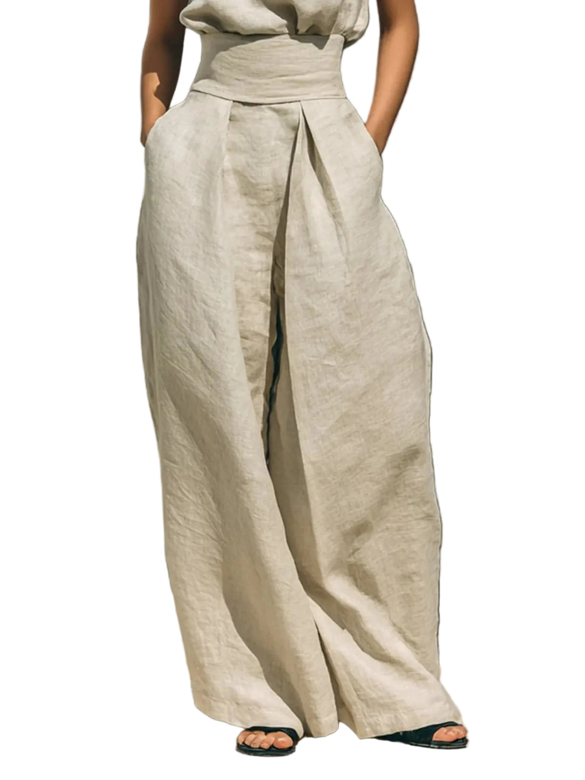 Relaxed Fit Linen Top & Wide-Leg Pants Set | The Nichole Collection
