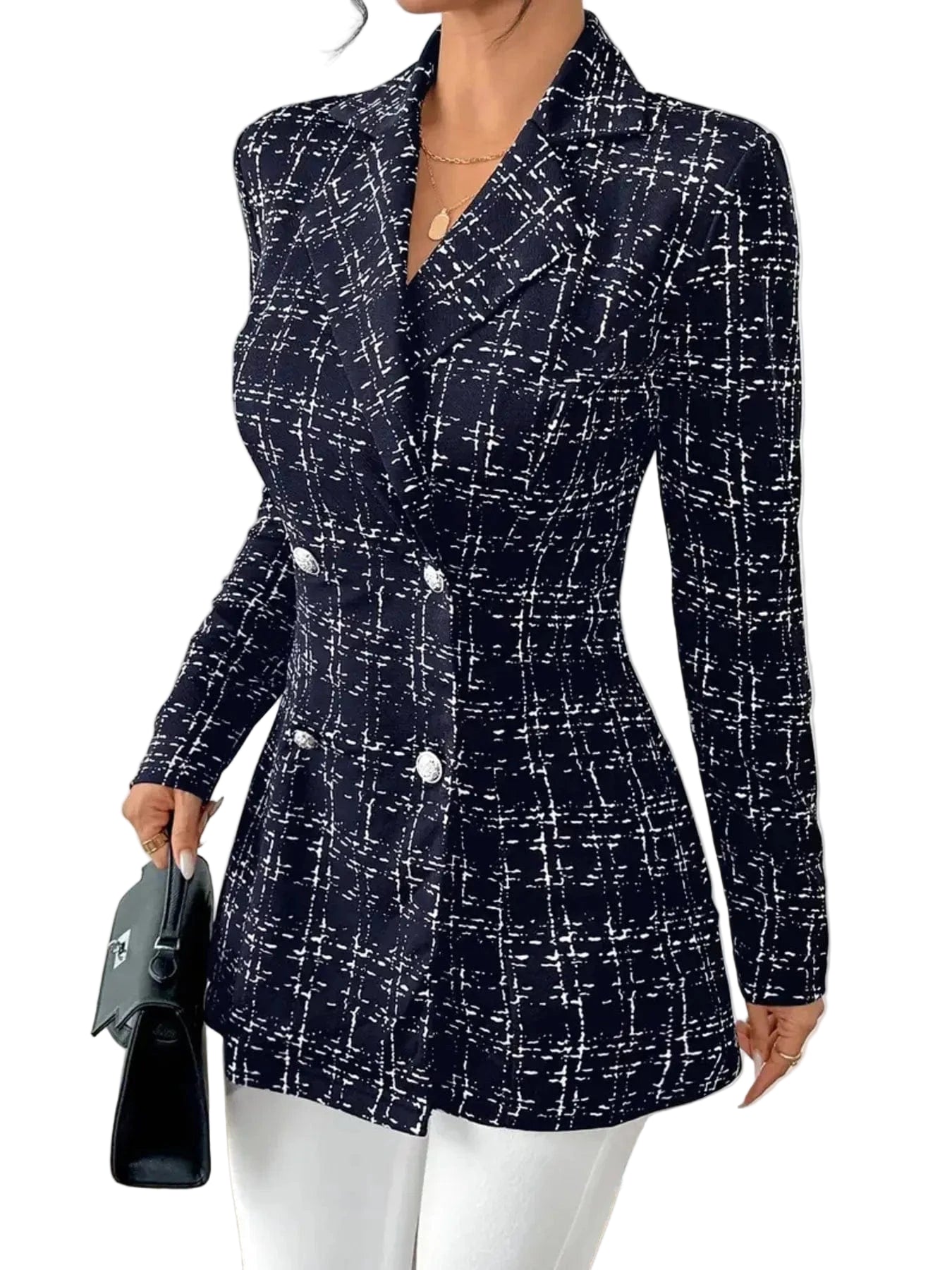 Tweed Double-Breasted Blazer Blazers The Nichole Collection