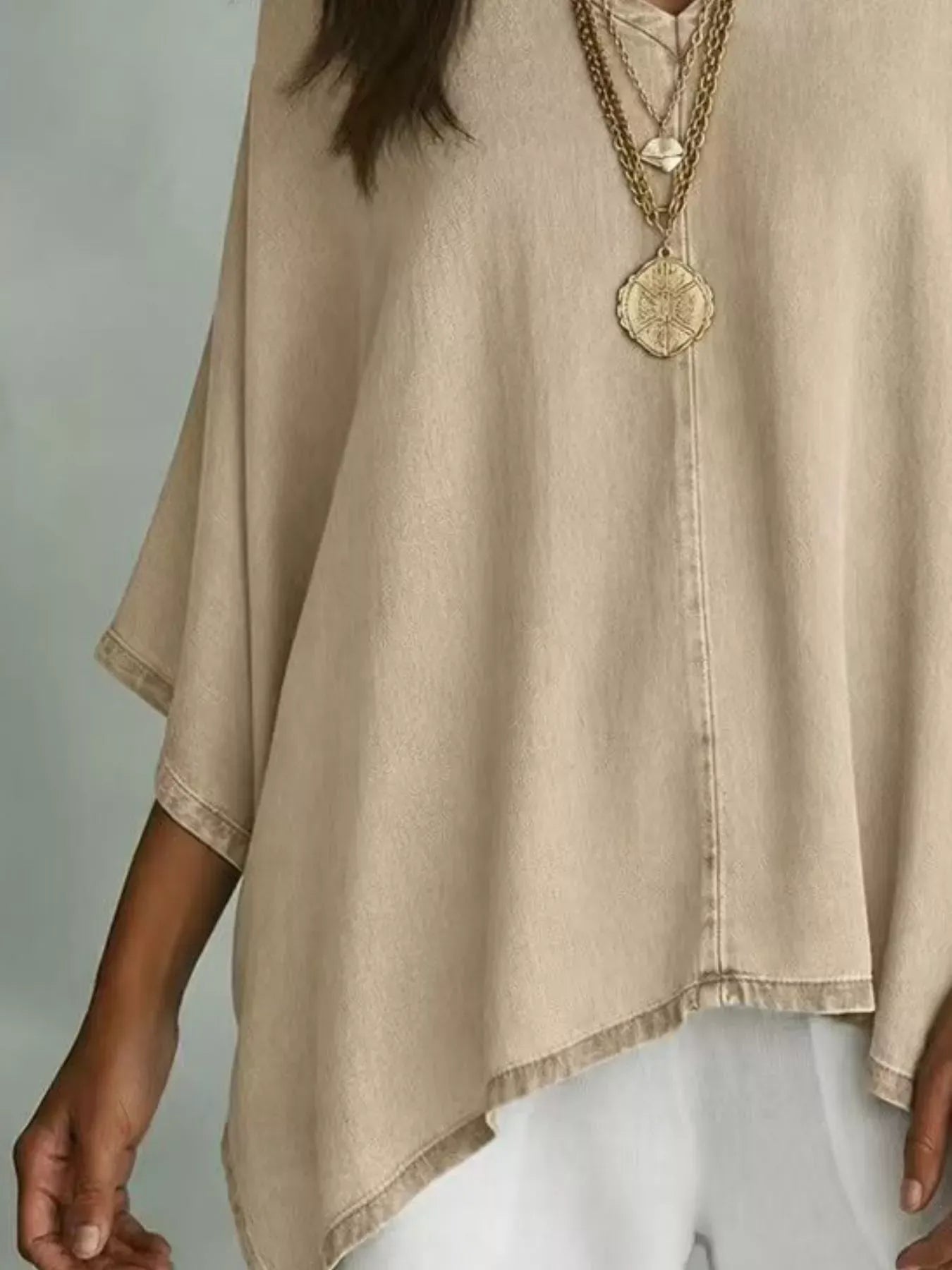 V-Neck Batwing Sleeve Premium Top | The Nichole Collection
