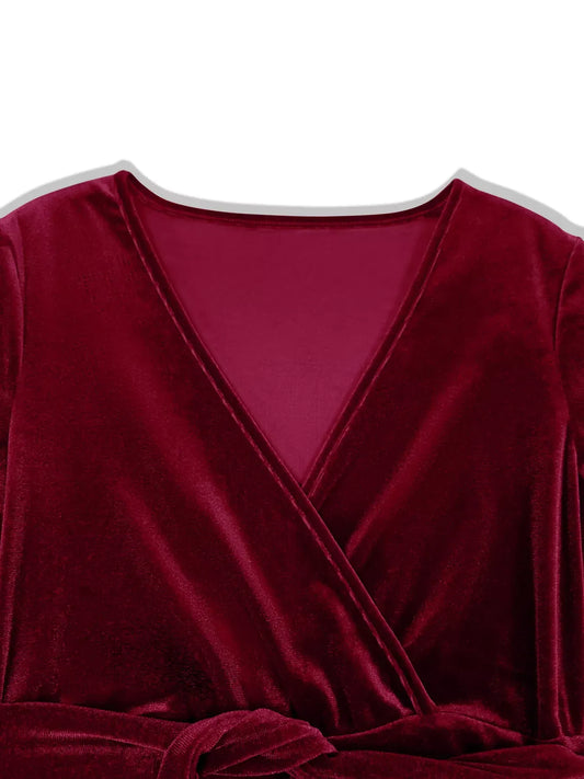 Velvet Wrap Surplice Maxi Dress The Nichole Collection - Official Site
