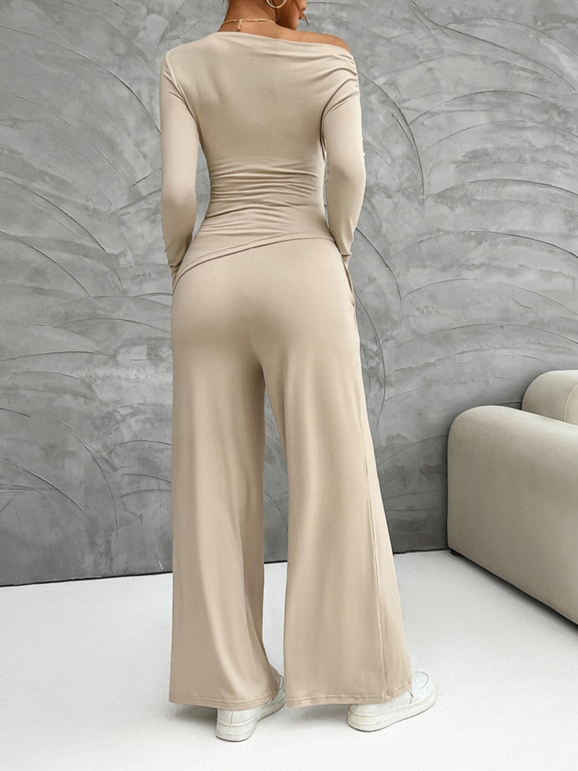 Weekend Perfect Long Sleeve Top and Wide Leg Pants Set The Nichole Collection