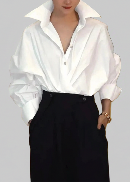 Cotton Batwing Lapel Blouse Blouses The Nichole Collection - Official Site