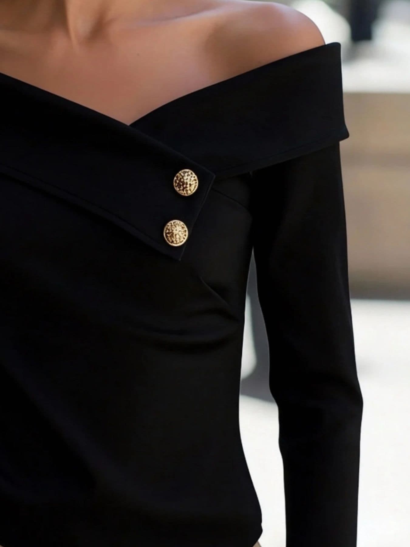 Women's Off-Shoulder Asymmetrical Button Blouse Shirts & Tops The Nichole Collection - Official Site