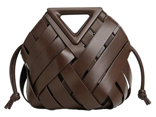 Woven Vegan Leather Bucket Bag | The Nichole Collection