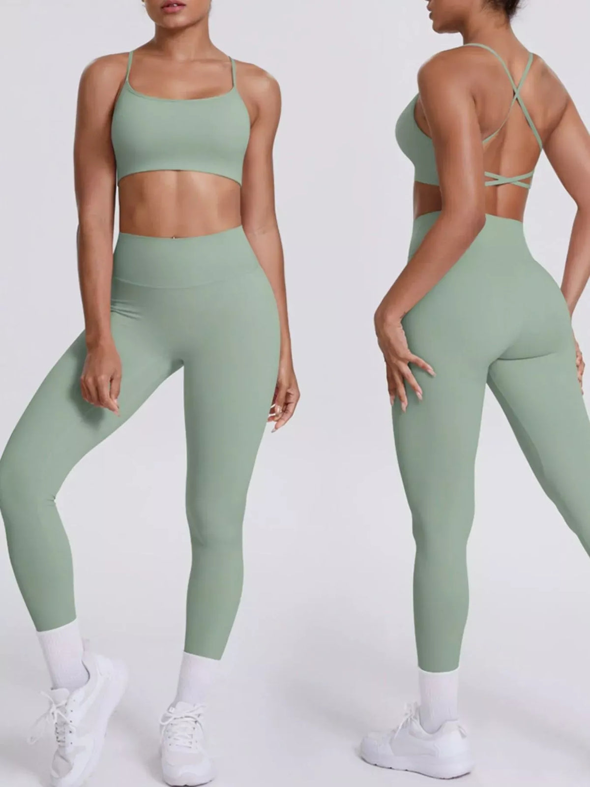 Criss-Cross Back Cami and Leggings Active Set The Nichole Collection - Official Site