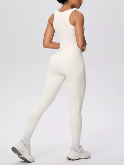 Scoop-Neck Tank and High-Waisted Leggings Active Set The Nichole Collection - Official Site