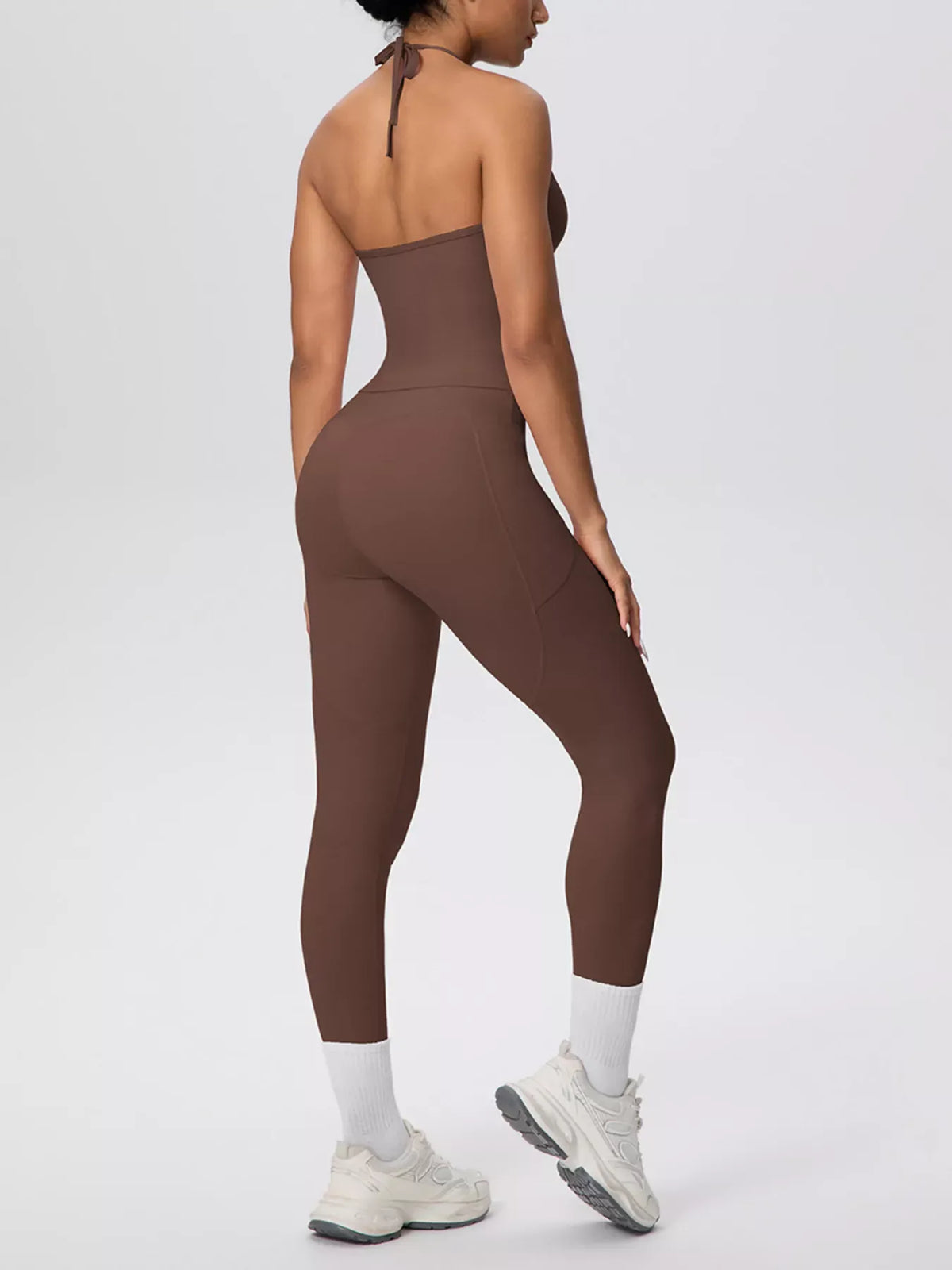 Halter-Neck Cami and High-Waisted Leggings Active Set The Nichole Collection - Official Site