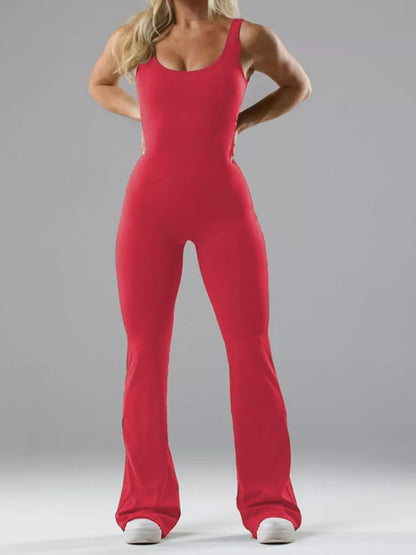 Seamless Scoop-Neck Flared Jumpsuit The Nichole Collection - Official Site