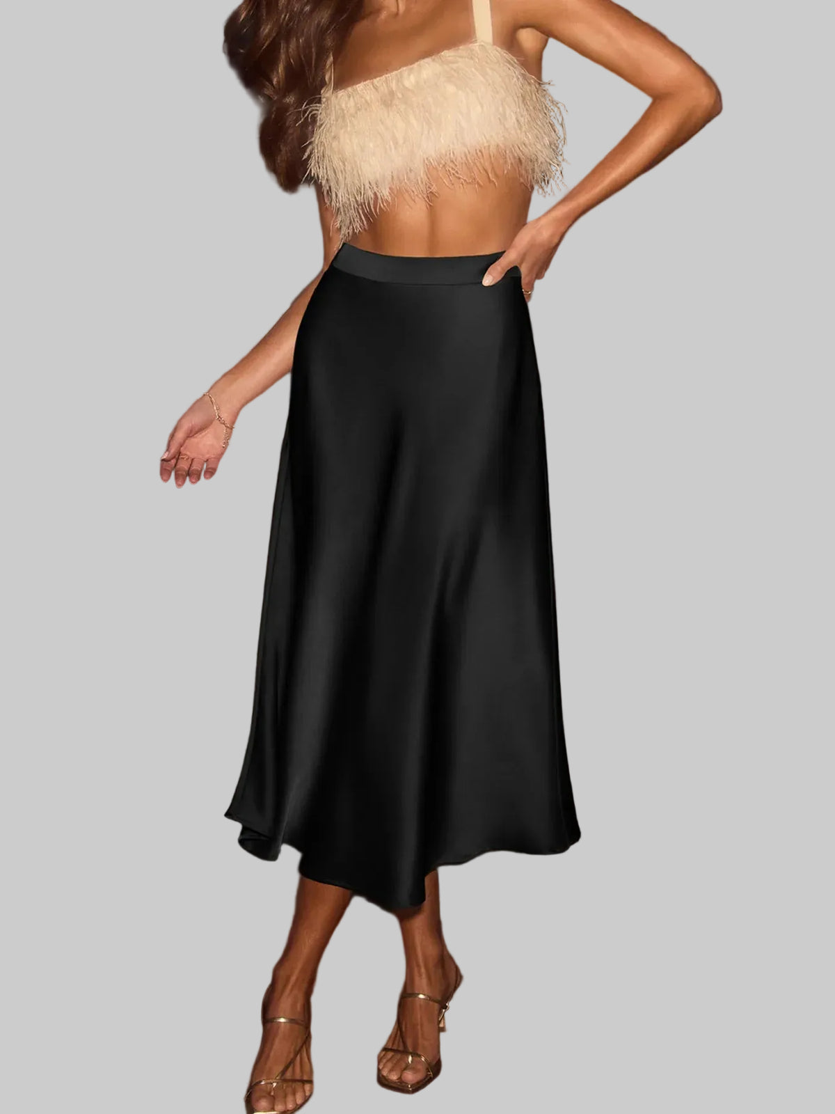 Satin Midi Skirt The Nichole Collection - Official Site